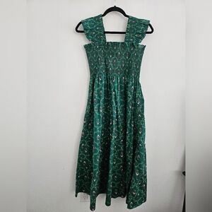 Hill House Home Ellie Nap Dress Emerald Trellis Sz S